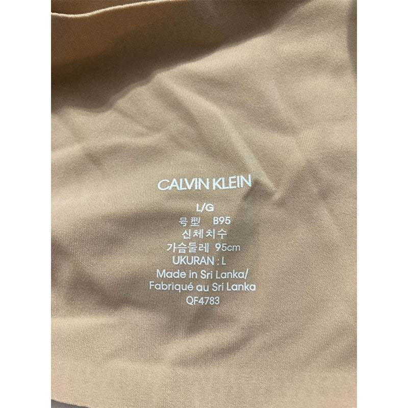 Calvin Klein Invisibles Comfort Seamless Wireless Skinny Strap Retro Bralette Bra bare L