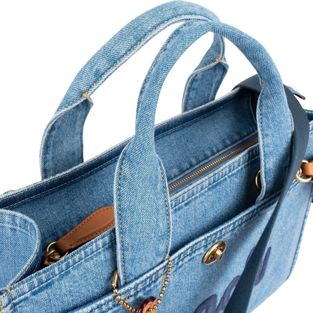 Coach Denim Cargo Tote Handbag