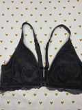 Victorias Secret Black LARGE Velvet Lined Sexy Bralette Bra Top Tank
