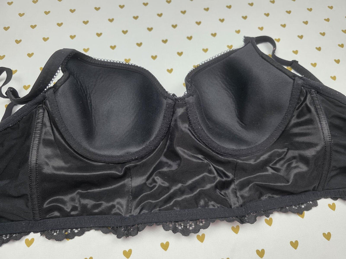 Victoria's Secret Black Corset Style Bustier Bra Body By victoria Lined Demi 34D
