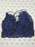 Victorias Secret Pink Blue Lacey Strappy SMALL Bralette Bra Top Tank