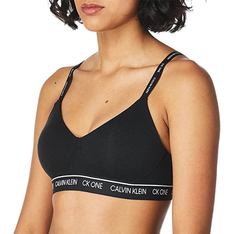 Calvin Klein One Cotton Lightly Lined Bralette Black L