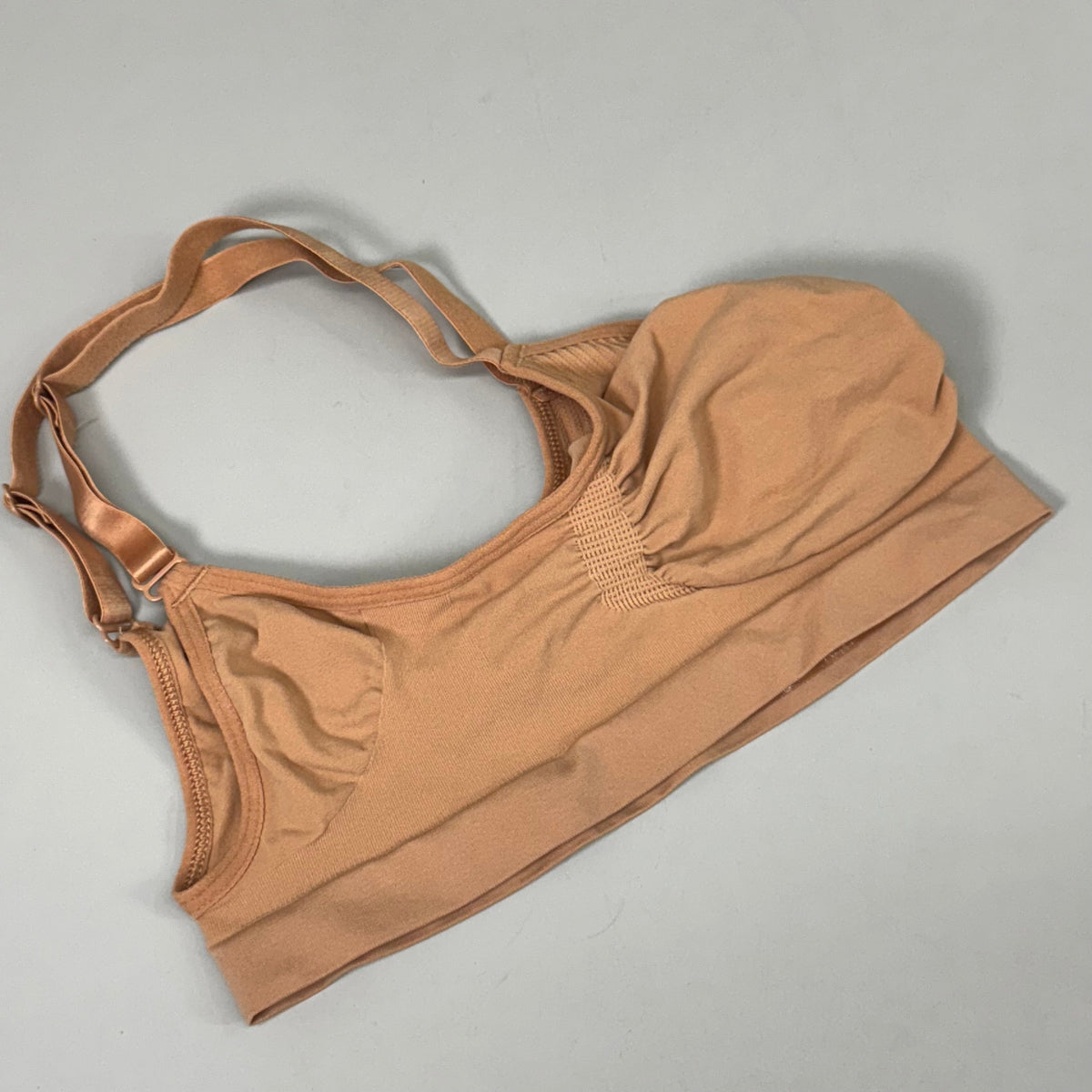 SKIMS Strong Support Seamless Bralette Pique Stitching Women's Sz L/XL Bronze
