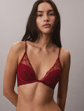 Calvin Klein | CK Black Floral Lace Lightly Lined Plunge Bra | Fall Berry