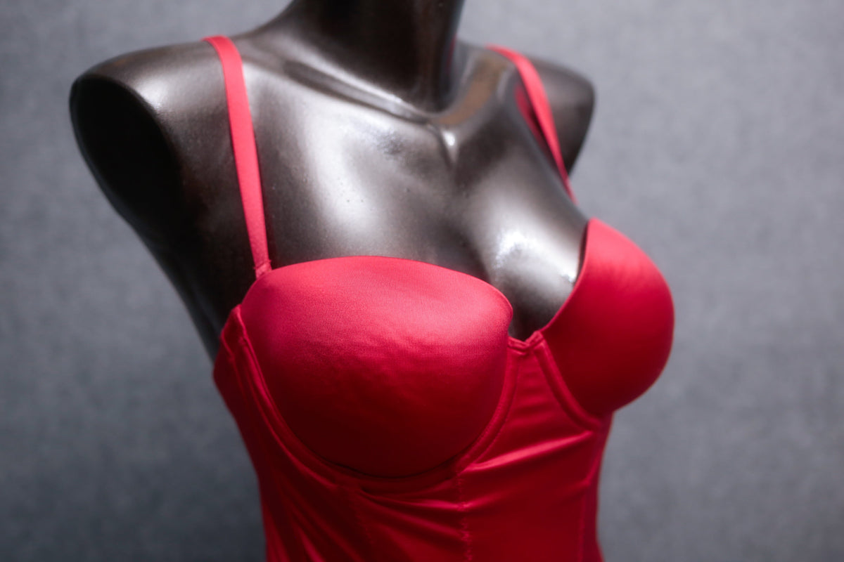 Victoria's Secret 34D Back Off Baby Low Back Bustier Corset Boned Bra Red NEW