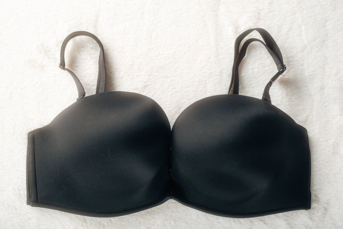 Victoria's Secret 36D Bombshell Multiway Convertible Bra Black Satin NEW
