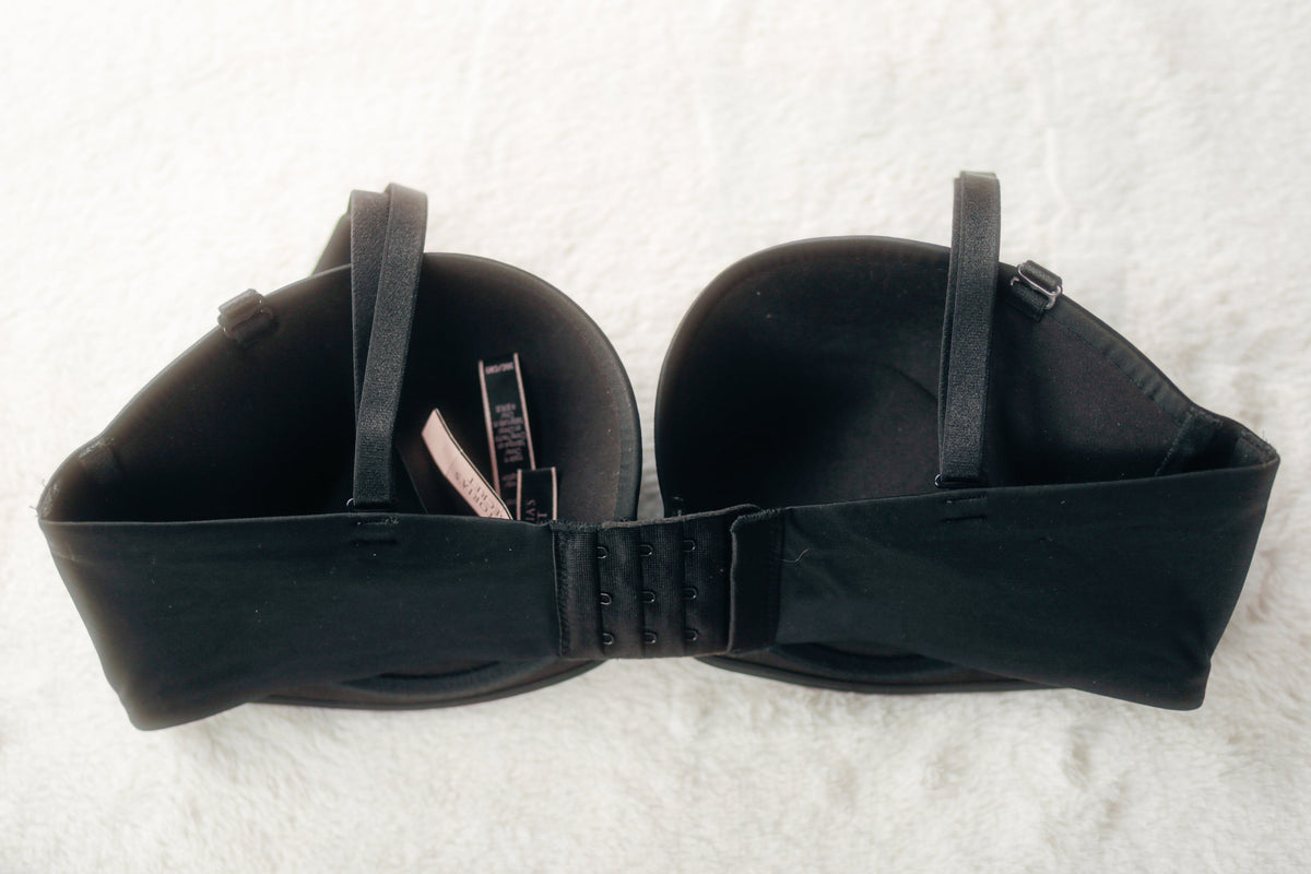 Victoria's Secret 36D Bombshell Multiway Convertible Bra Black Satin NEW