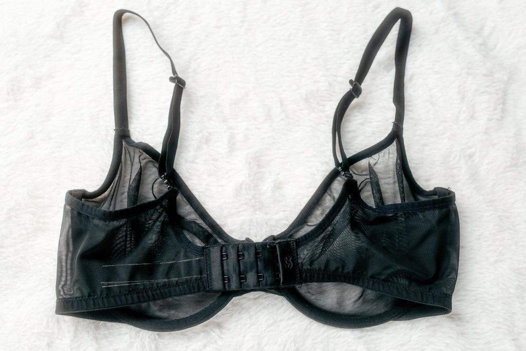 Victoria's Secret Body by Victoria Unlined Demi Sheer Mesh Bra Black 34DD