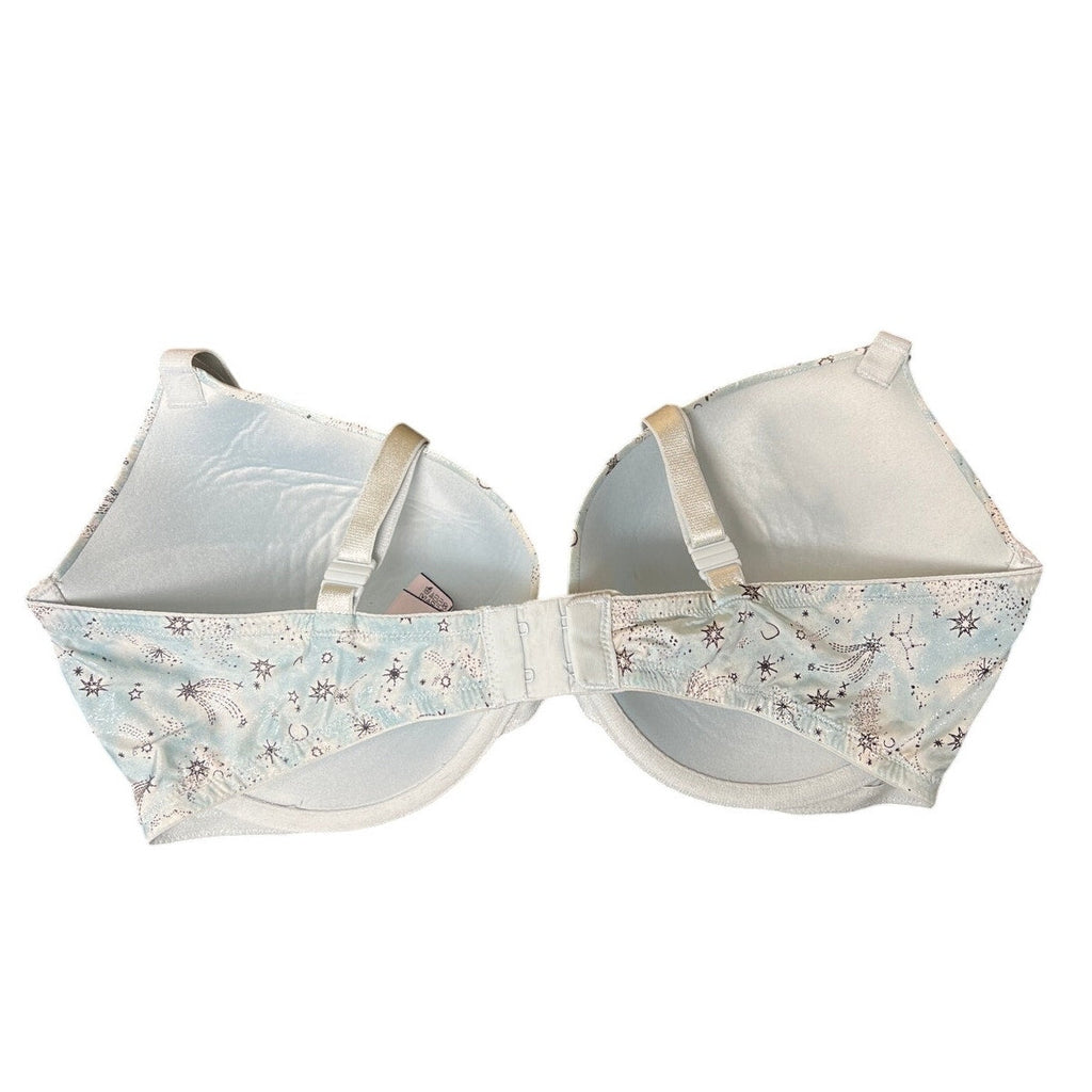 Victoria Secret Push-up Bra Light Blue Star Pattern 36DD