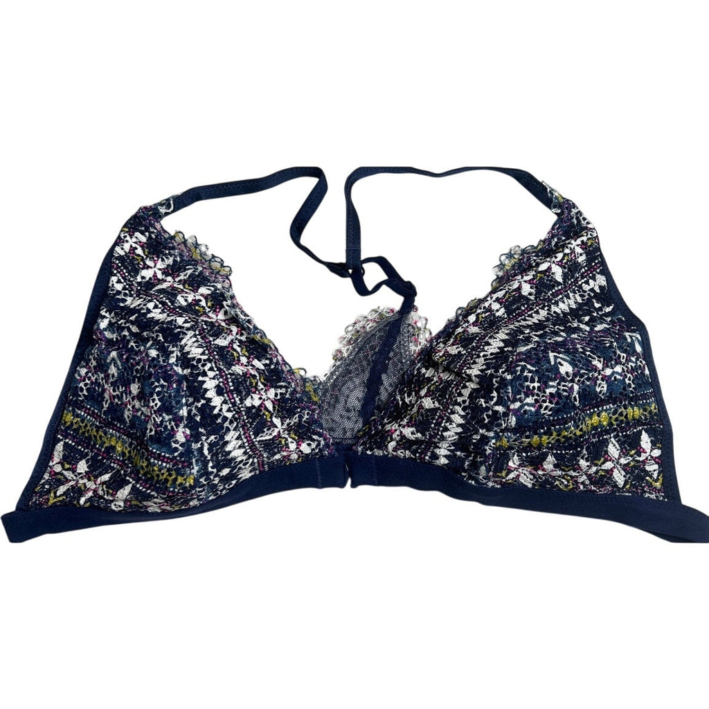 Victoria's Secret Body by Victoria Brallete XL Blue Floral Lace