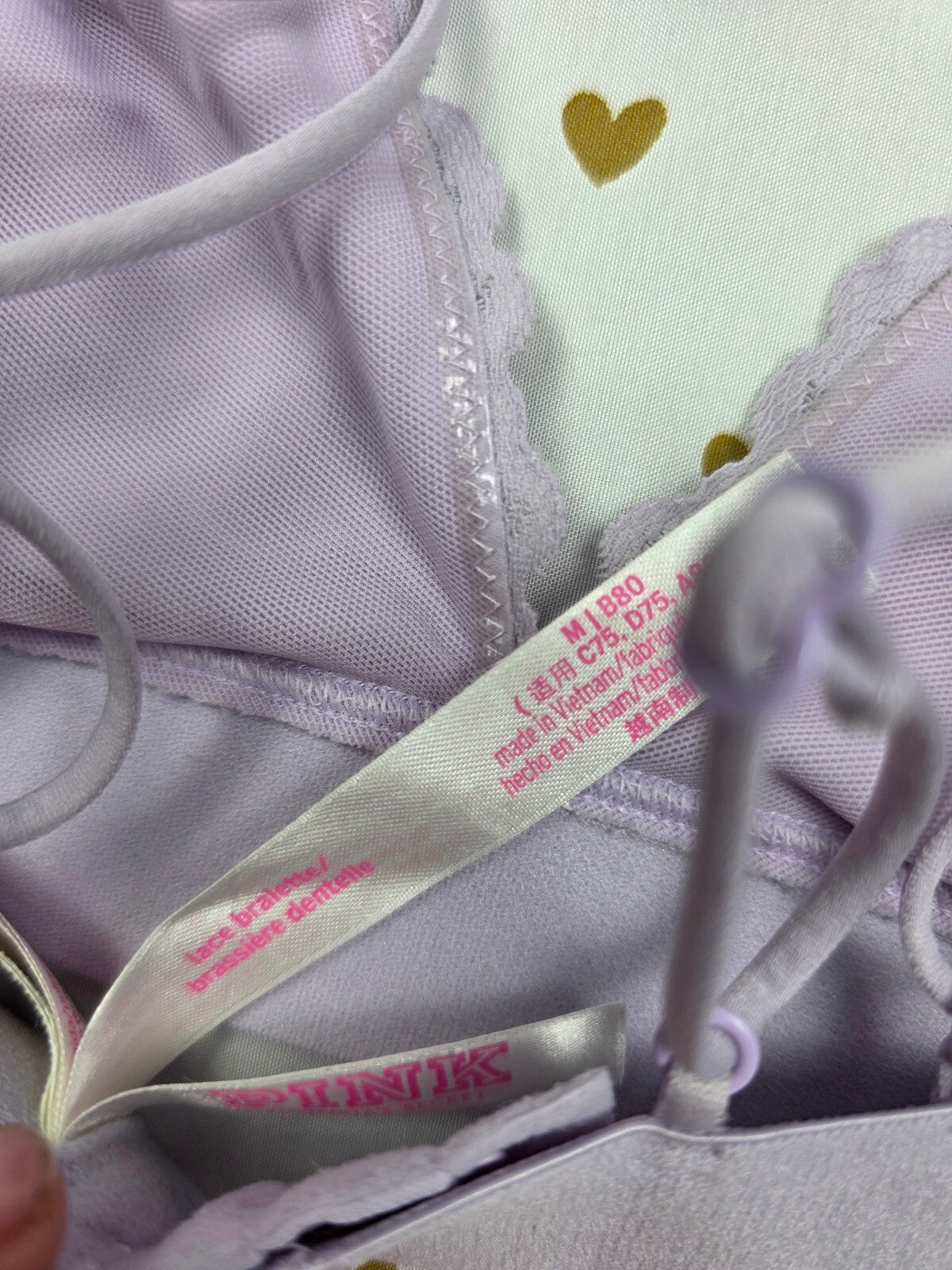 Victorias Secret Pink  Purple Strappy Lace MEDIUM Bralette Bra Top Tank