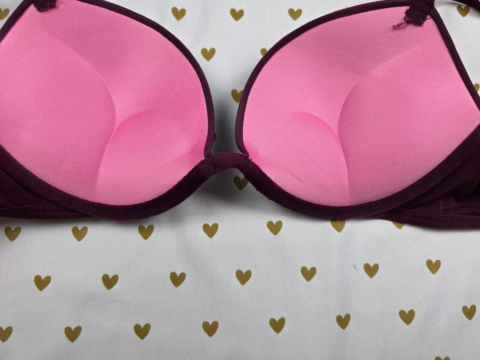 Victorias Secret Pink 34A Maroon Wear Everywhere SUPER Push Up Bra