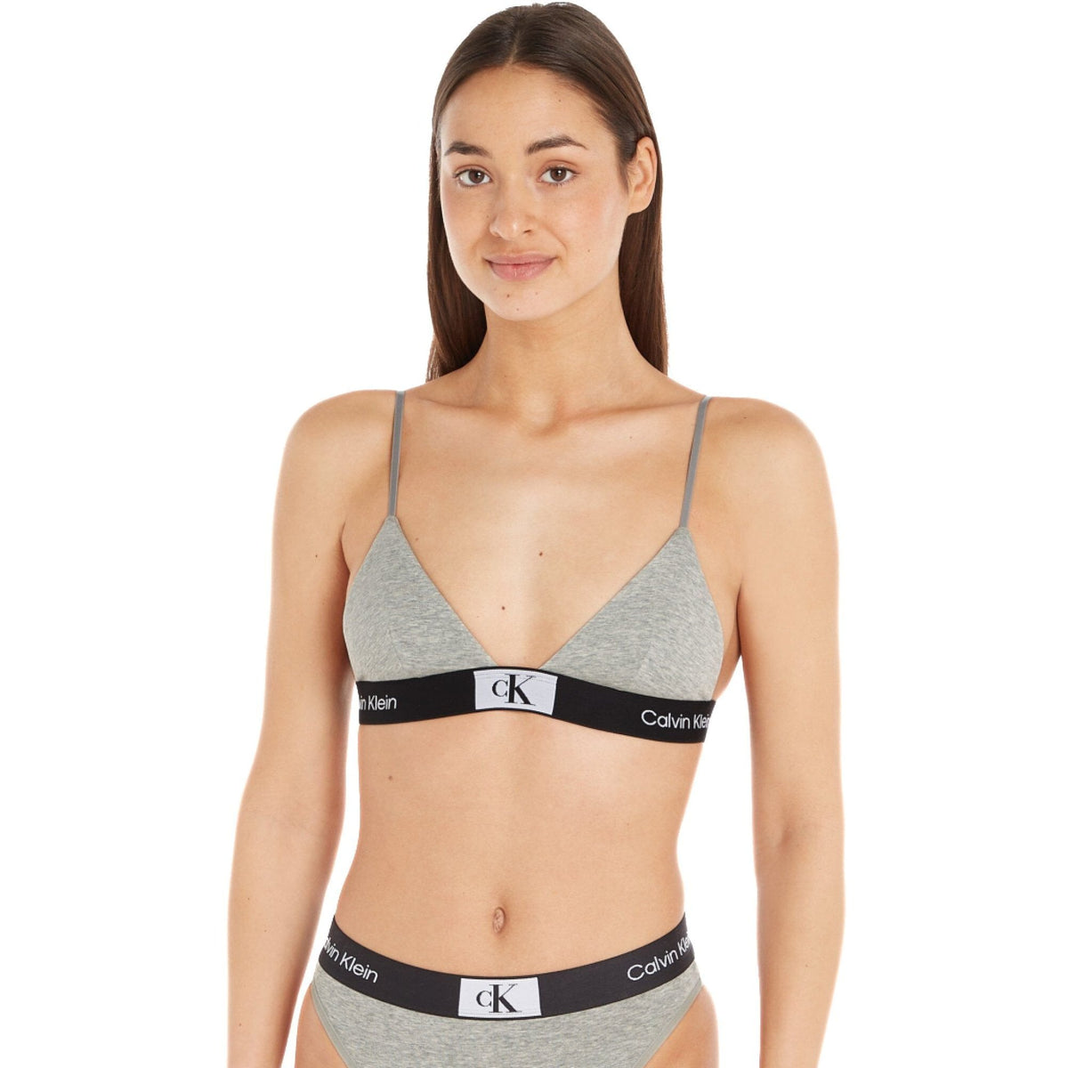 CK 1996 Unlined Triangle Bra, Grey Heather