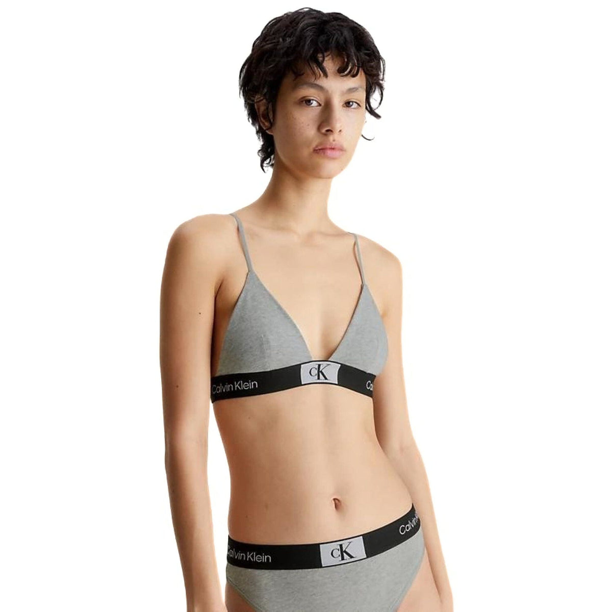 CK 1996 Unlined Triangle Bra, Grey Heather