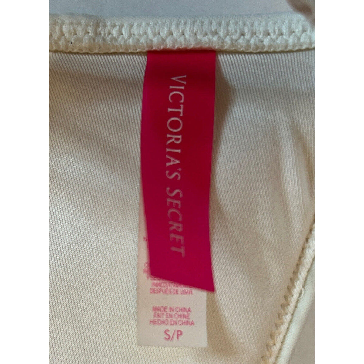 Victoria's Victoria Secret Bikini Halter Top S Small White With Rhinestones EUC