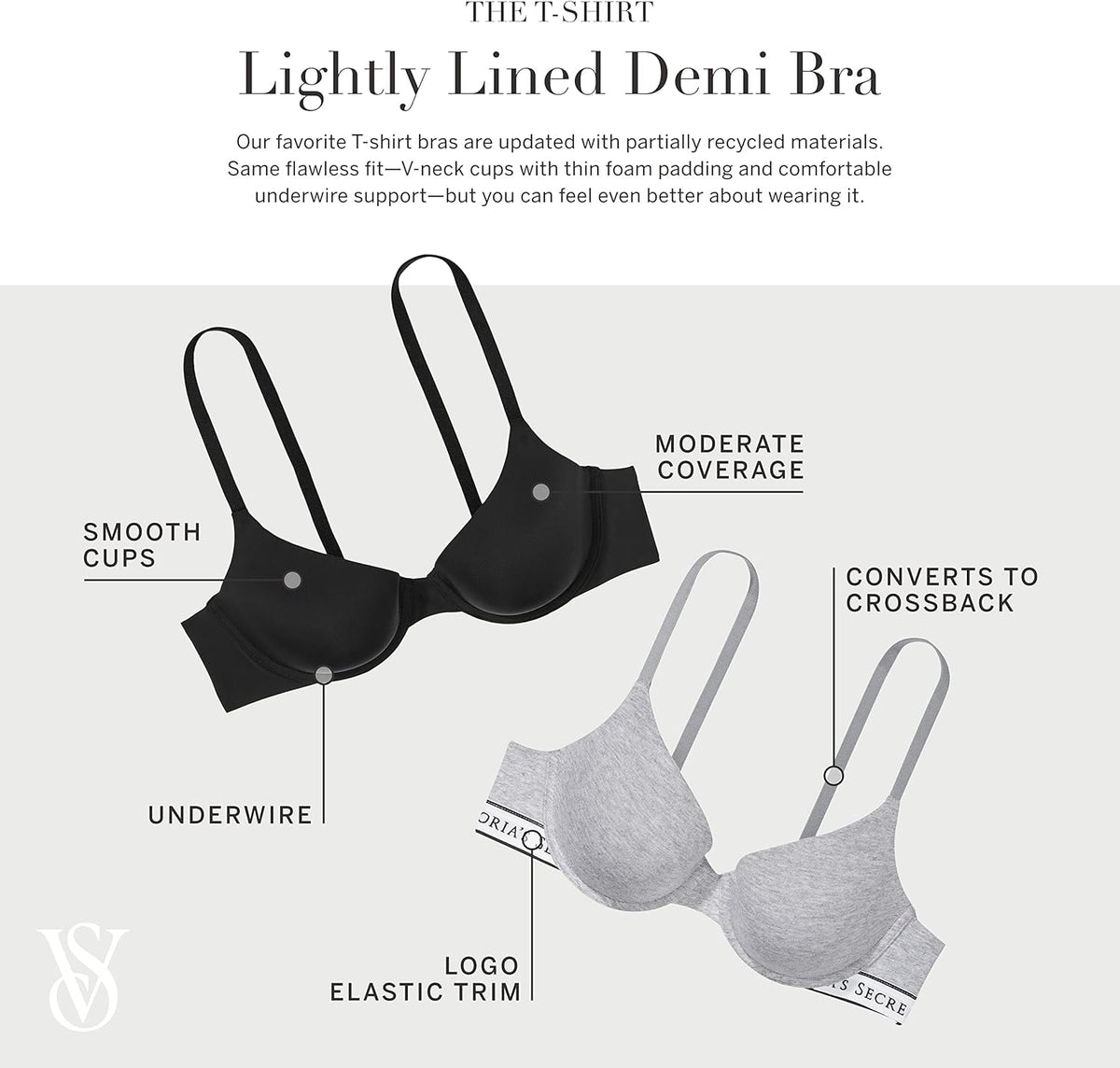 Victoria's Secret Women's Lightly Lined T-Shirt Bra, Bras for Women (32A-38DDD)